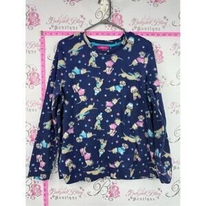 Carisma long sleeve fleece shirt Navy Long-Sleeve Fleece Top with Puppy Print